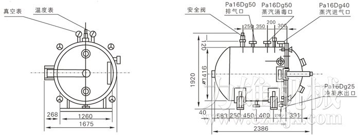 圓形靜態真空干燥機結構示意圖